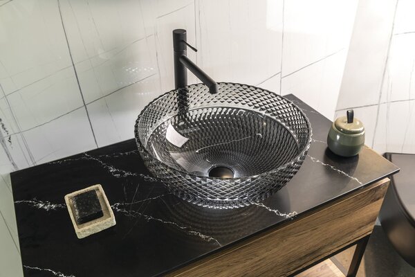 Sapho Sapho, chiuvetă din sticlă ICE diametru 42 cm, 2501-04