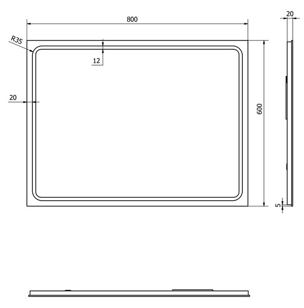 Sapho Sapho, GEMINI oglinda retroiluminata cu LED 600x800mm, GM060