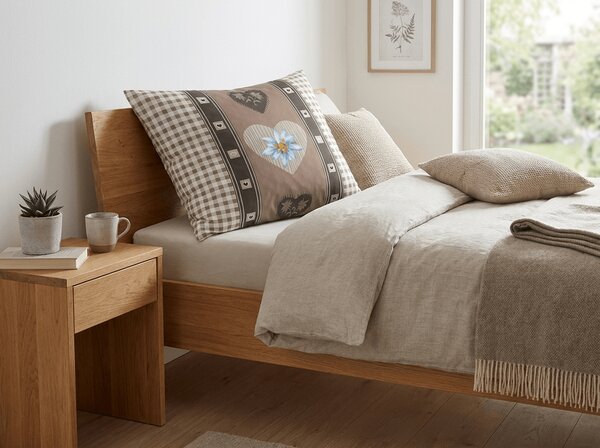 Fata de perna din policoton HEART RETRO POLY 70x90 cm, maro