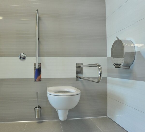 Sapho Sapho, balustrada suport HANICAP forma U 600mm, otel inoxidabil lucios, XH538