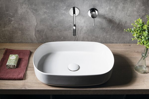Sapho Sapho, chiuvetă de blat ceramică INFINITY OVAL, 55x36 cm, alb, 10NF65055