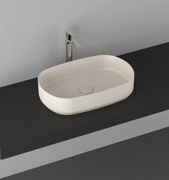 Sapho Sapho, Chiuvetă de blat din ceramică INFINITY OVAL, 55x36 cm, Ivory, 10NF65055-2K