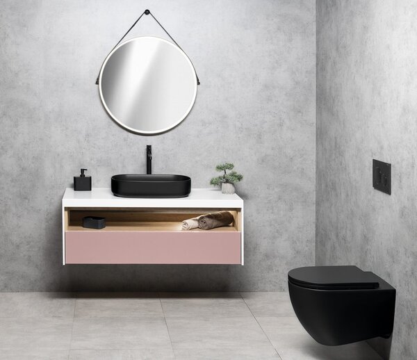 Sapho Sapho, chiuvetă de blat ceramică INFINITY OVAL, 55x36 cm, negru mat, 10NF65055-2N