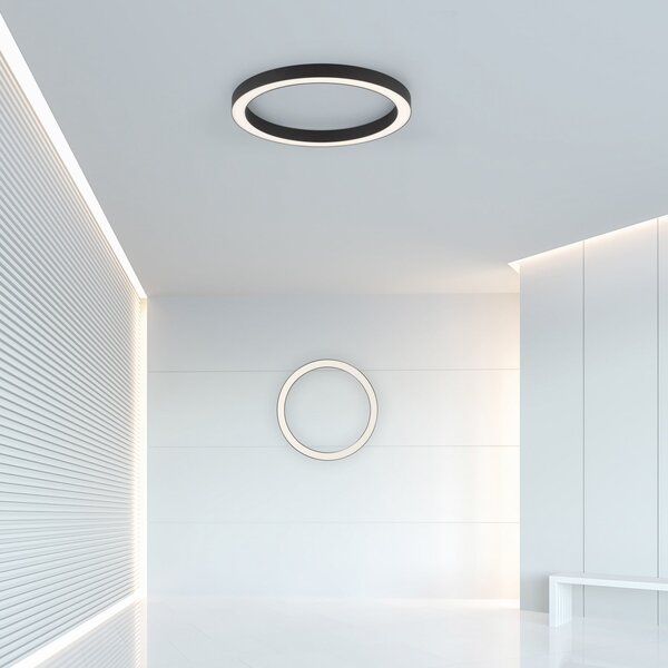 Plafoniere PURE, PURE Lines Round, reglabil, Negru, Camera de zi, Metal, Modern
