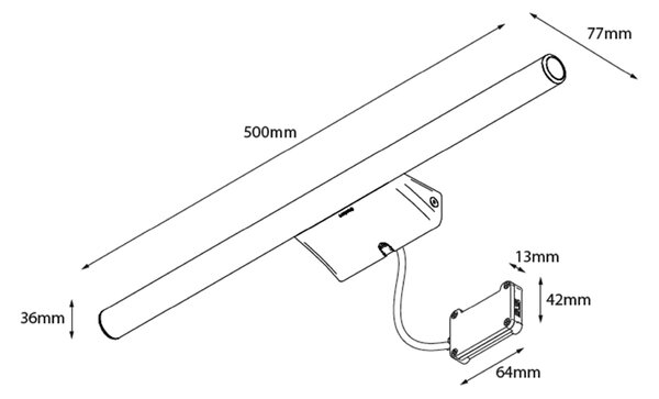 Sapho Sapho, aplică LED IRENE 2, 9 W, 500x35x77 mm, crom, E27556CI