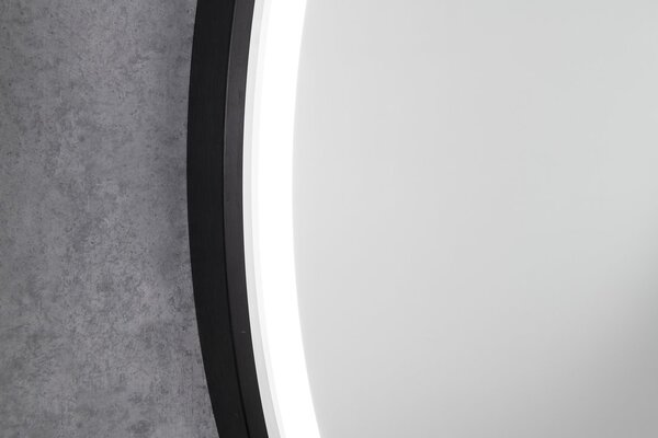 Sapho Sapho, oglinda rotunda KADRIS cu iluminare LED, ø 60cm, mat negru, KD060
