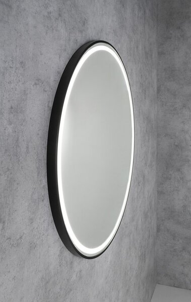 Sapho Sapho, oglinda rotunda KADRIS cu iluminare LED, ø 60cm, mat negru, KD060