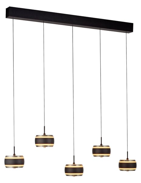 Lustră Pendul PURE, Falling Rings, reglabil, Negru, Camera de zi, Metal, Modern