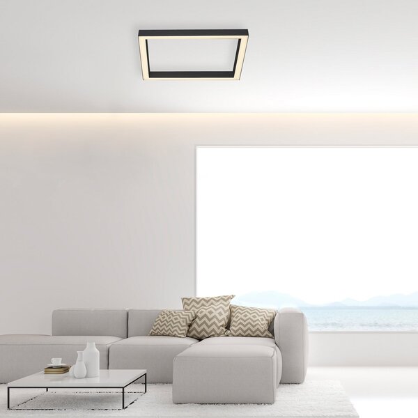 Plafoniere PURE, PURE Lines Square, reglabil, Negru, Camera de zi, Metal, Modern