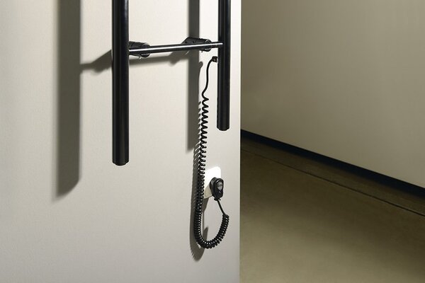 Sapho Sapho, KARBO Uscător de prosoape electric, rotund, 400x1120 mm, 87 W, negru, KB904