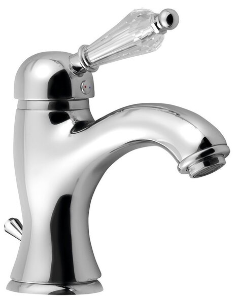 Sapho Sapho, baterie de lavoar de sine stătătoare KIRKÉ CRYSTAL cu priză, pârghie de cristal, crom, KI02KC