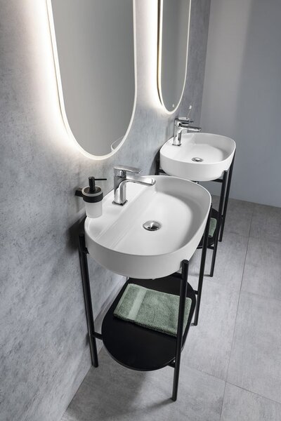 Sapho Sapho, piedestal PUNO cu chiuveta 600x860x396mm, negru, SKA590-2-01