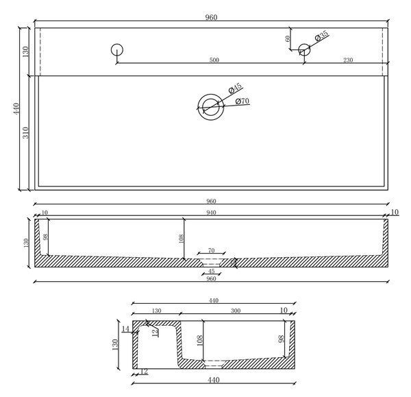 Sapho Sapho, set de baie NIRONA 100, alb, KSET-063