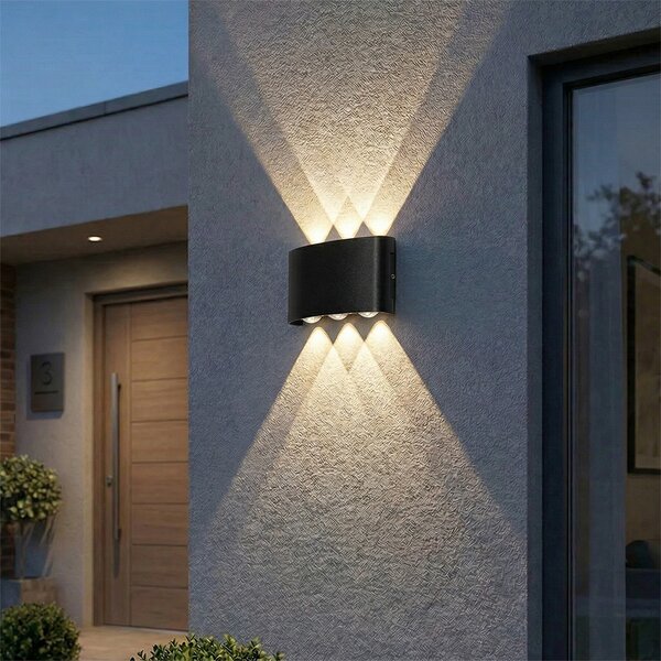 Aplică de perete exterioară neagră cu LED 6 lumini IP54 - Silly
