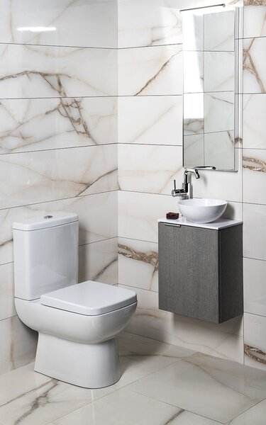 Sapho Sapho, Set de baie LATUS X 40, stejar argintiu/alb, KSET-079