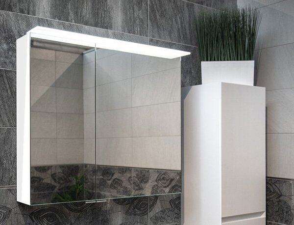Sapho Sapho, galerie LINEX cu iluminare LED, 80x70x15cm, alb, LX080-0030