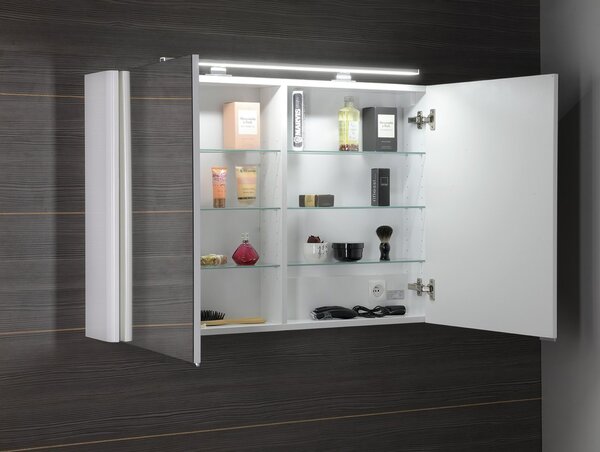 Sapho Sapho, galerie LUCIE cu iluminare LED, 106x70x17cm, alb, LU105-0030