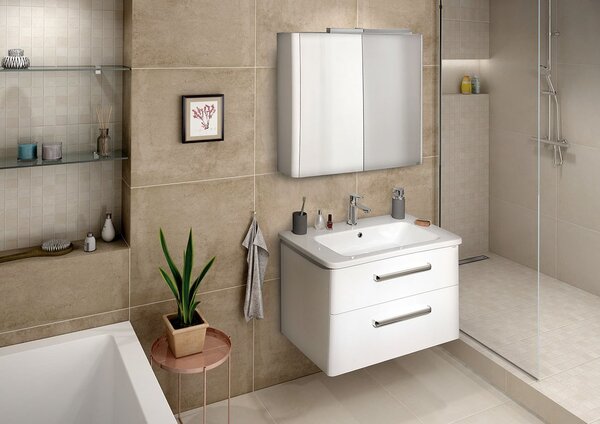 Sapho Sapho, galerie LUCIE cu iluminare LED, 86x70x17cm, alb, LU085-0030