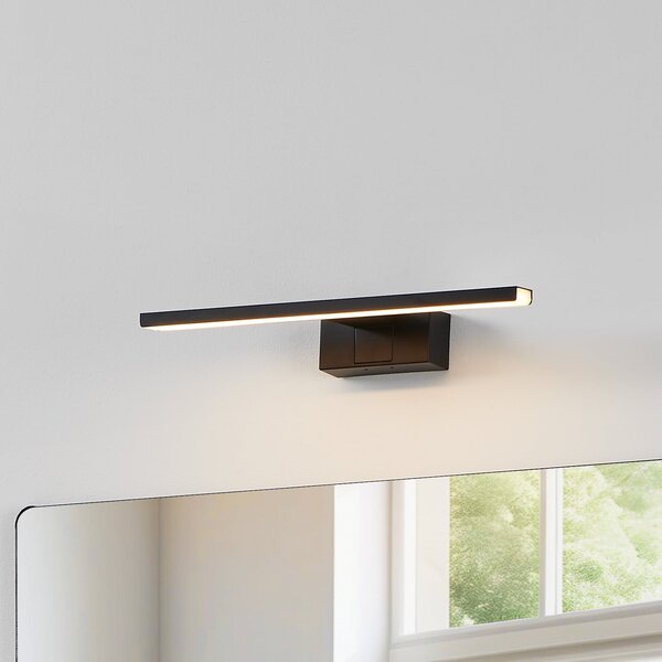 EGLO Aplică de perete LED Conettilla, negru, lățime 40 cm, IP44, CCT, Negru, Baie, Metal, Modern