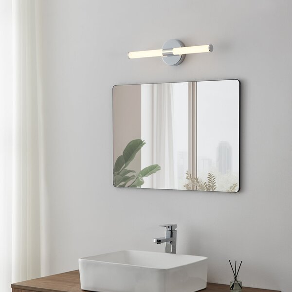 EGLO Aplică de perete Ramola, culoare crom, lățime 45 cm, IP44, CCT, Metalic, Baie, Metal, Modern