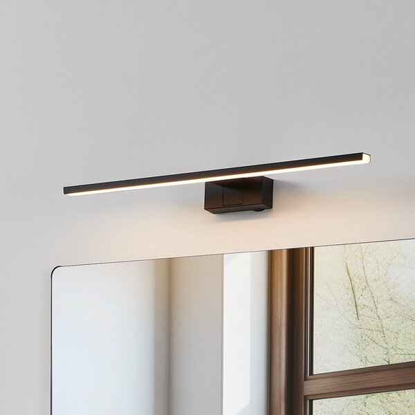 EGLO Aplică de perete LED Conettilla, negru, lățime 60 cm, IP44, CCT, Negru, Baie, Metal, Modern