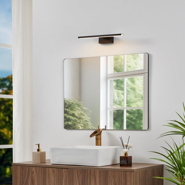 EGLO Aplică de perete LED Conettilla, negru, lățime 40 cm, IP44, CCT, Negru, Baie, Metal, Modern