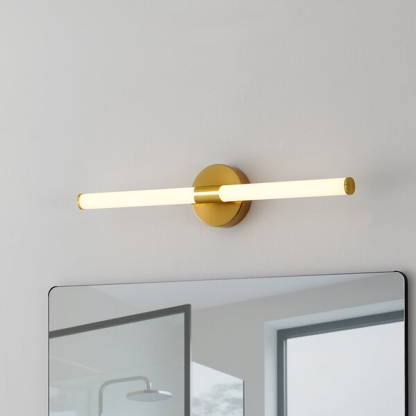 EGLO Aplică de perete Ramola, culoare alamă, lățime 60 cm, IP44, CCT, Auriu / Alamă, Baie, Metal, Modern