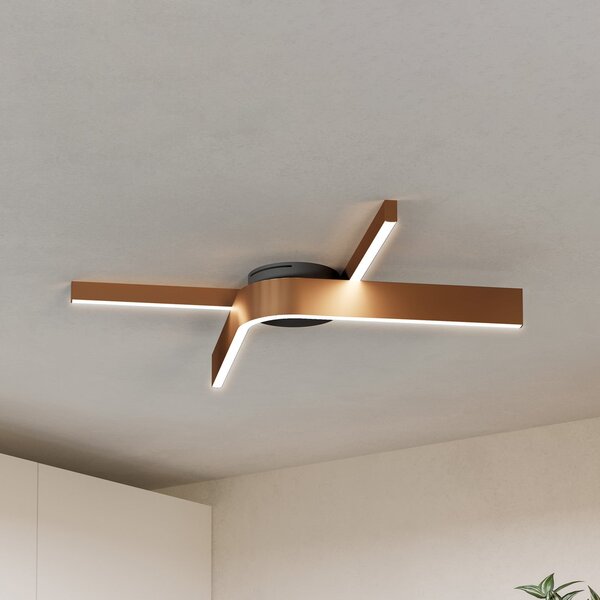 EGLO Plafonieră LED inteligentă pentru tavan Folcino-Z, culoare bronz, 64 cm, CCT, reglabil, Bronz / Alamă Veche, Camera de zi / sufragerie, Aluminiu, Modern