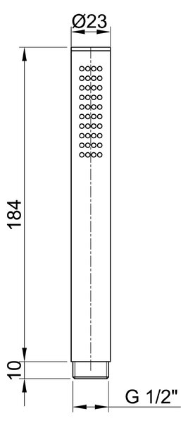 Sapho Sapho, duș de mână MINIMAL, 184 mm, oțel inoxidabil, MI097