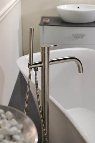 Sapho Sapho, robinet de lavoar vertical MINIMAL, înalt fără priză, oțel inoxidabil, MI202