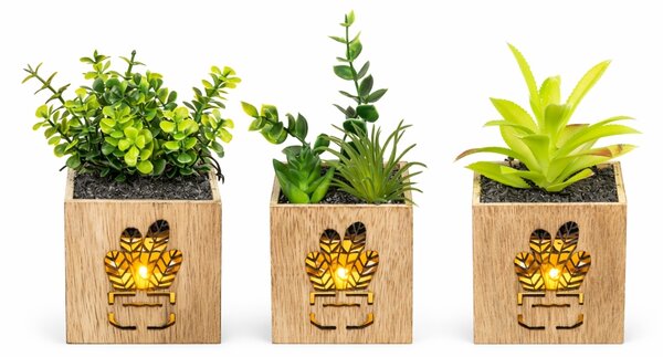 Planta artificiala in ghiveci cu iluminare LED 7,5x15 cm