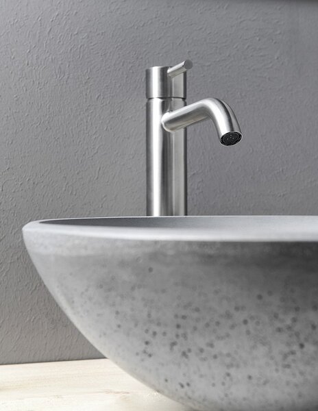Sapho Sapho, robinet de lavoar vertical MINIMAL, înalt fără priză, oțel inoxidabil, MI202