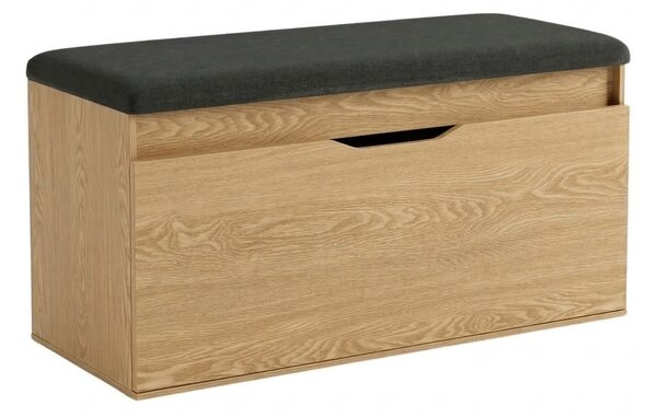 Dulap pentru pantofi cu loc de șezut și compartiment de depozitare TORI, 100 x 50 x 35 cm, maro