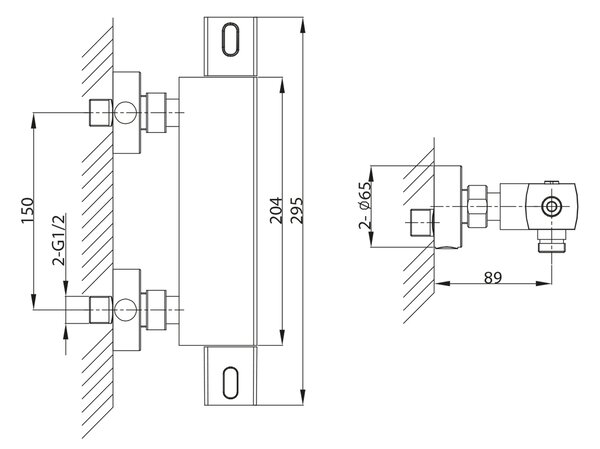 Sapho Sapho, baterie termostatica de perete MIXONA, crom, MG411