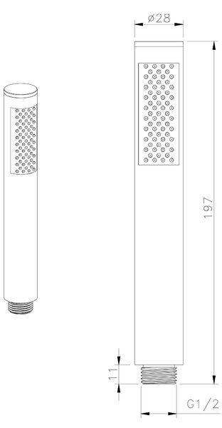 Sapho Sapho, cap de duș de mână din alamă, 185 mm, auriu mat, DO219