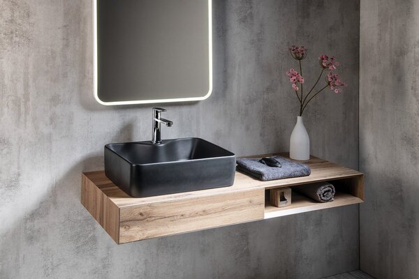 Sapho Sapho, dulap lavoar MORIAN 100x14x48cm, stejar negru, dreapta, MR126