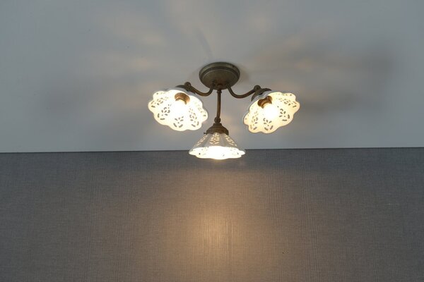 Sapho Sapho, plafoniera NAPOLI 3xE14, 40W, 230V, abajur ceramic, bronz, MC613