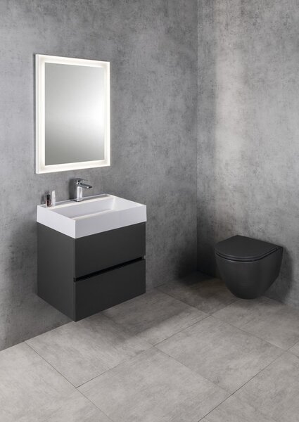 Sapho Sapho, dulap lavoar ODETTA 57x50x43,5cm, antracit mat, DT060-3434