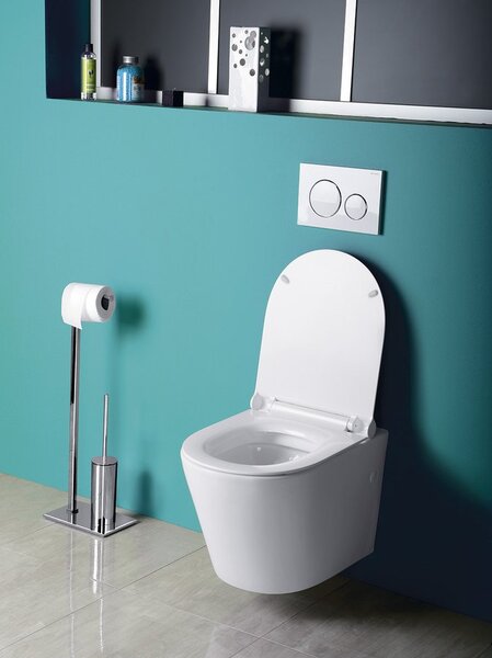 Sapho Sapho, vas combinat WC PACO FĂRĂ BORDA cu rezervor, deșeuri inferioară/spate, fildeș, PC1012WRBE