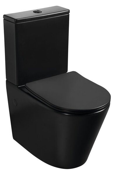 Sapho Sapho, WC combinat PACO FĂRĂ BORĂ, deșeuri inferioare/spate, negru, PC1012WRB