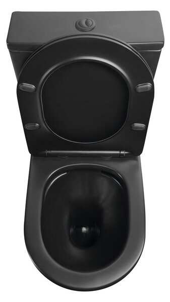 Sapho Sapho, WC combinat PACO FĂRĂ BORĂ, deșeuri inferioare/spate, negru, PC1012WRB
