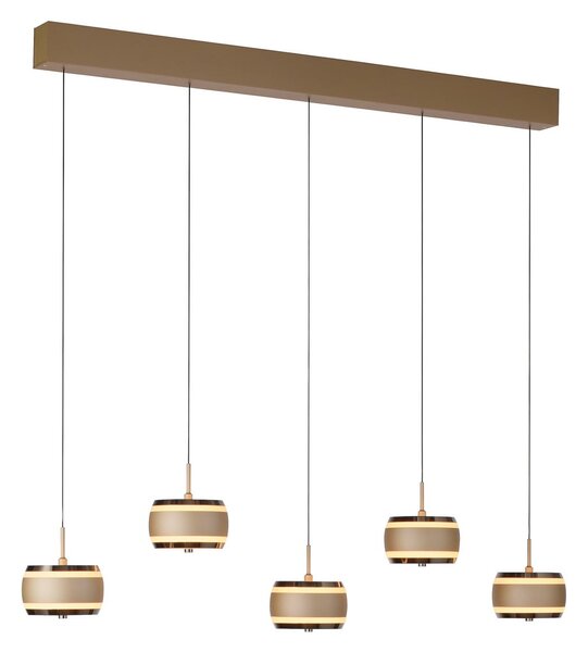 Lustră Pendul PURE, Falling Rings, reglabil, Bronz / Alamă Veche, Camera de zi, Metal, Modern