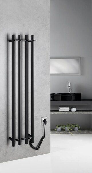Sapho Sapho, uscator de prosoape electric PAPINADO, 263x1200mm, 85W, mat negru, ER350