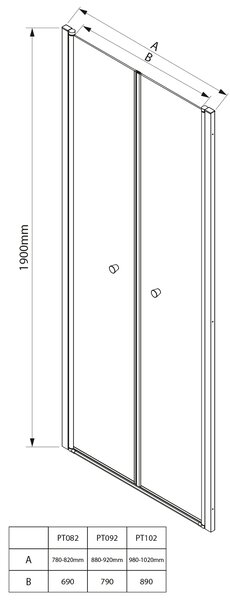 Aqualine Sapho, usa de dus PILOT cu aripi duble 800mm, PT082
