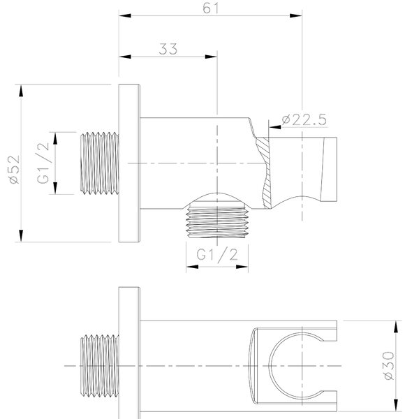 Sapho Sapho, Suport de duș fix, oval, cu evacuare, negru mat, 1205-09B