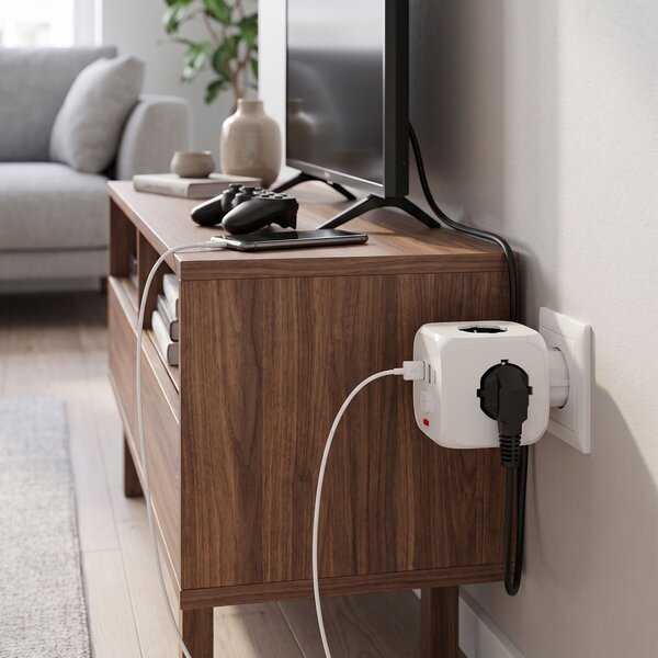 Toolight Toolight, JNH019, prelungitor 7 în 1, 3 prize + 2× USB-A + 2× USB-C, alb, OSW-56305