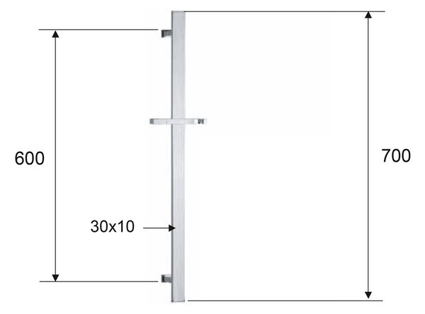 Sapho Sapho, Suport de duș glisant, 700mm, negru mat, SC415