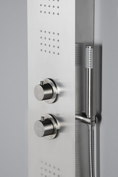 Sapho Sapho, panou de dus PRESTIGE cu termostat. cu baterie 200x1400 mm, inox, WN337