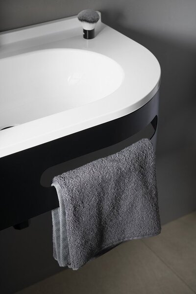 Sapho Sapho, consola PULSE cu suport pentru prosoape, stanga, mat negru, BM752-CL