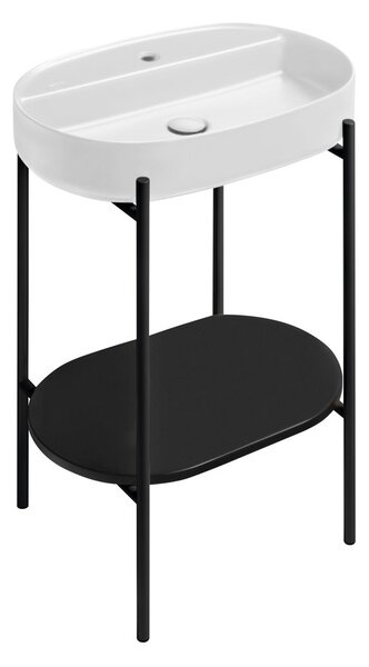 Sapho Sapho, piedestal PUNO cu chiuveta 600x860x396mm, negru, SKA590-2-01